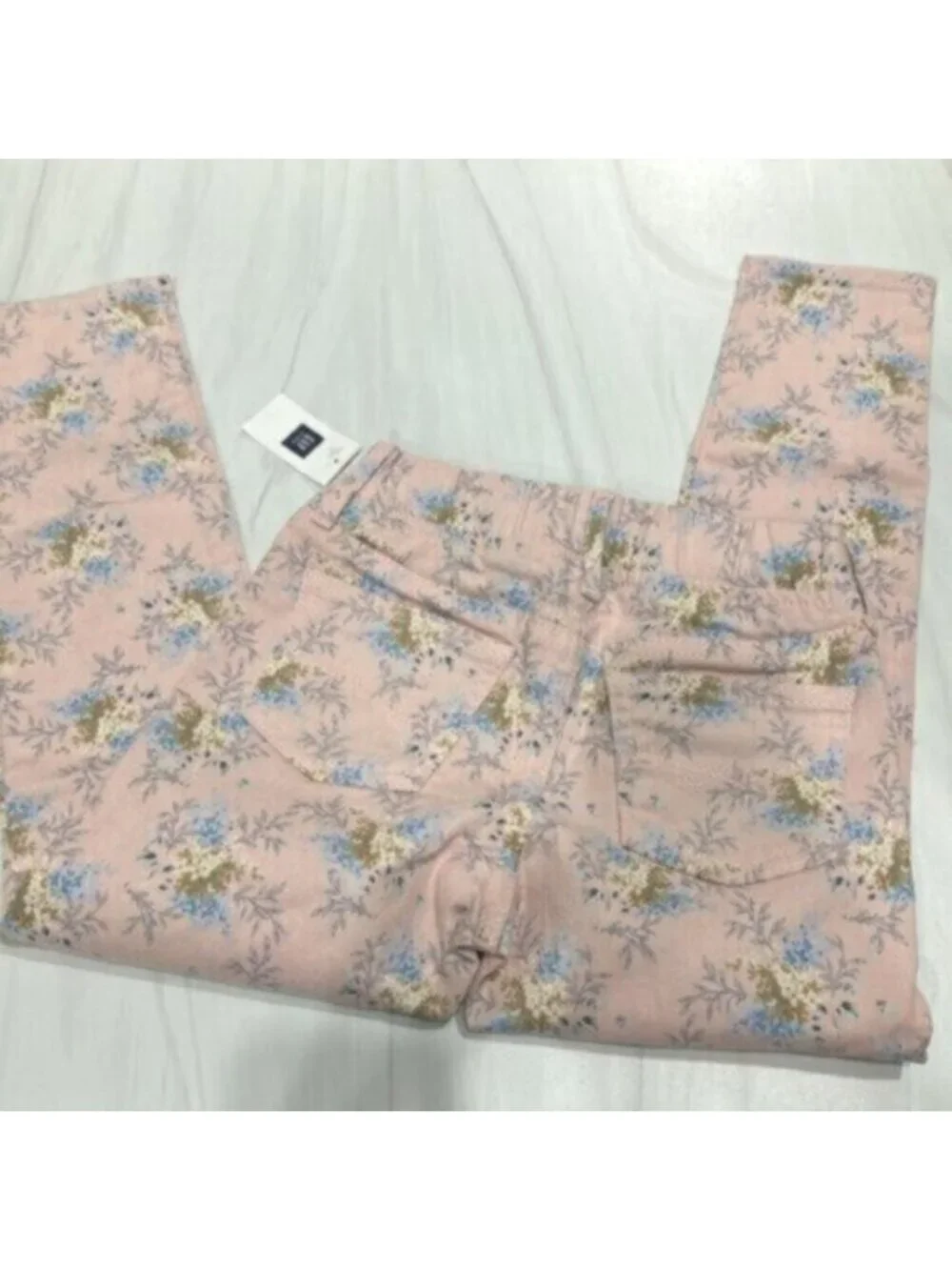 NWT Gap 1969 Girls Pink Floral Elastic Waistband Legging Jean Size 6